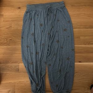 American Eagle blue and grey star sweatpants size M